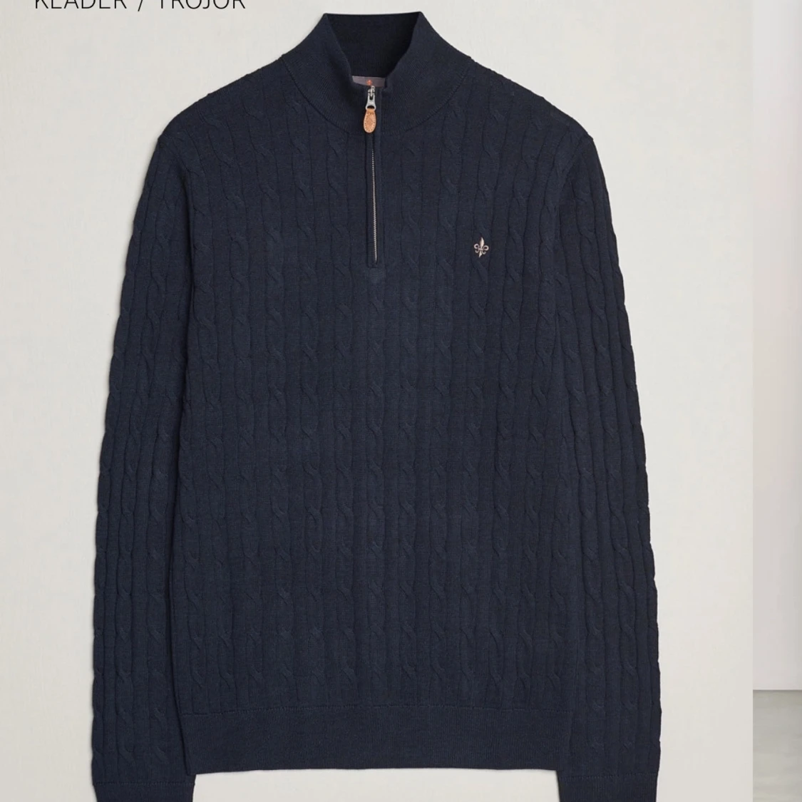 Morris mörklbå quaterzip stickad. - 4