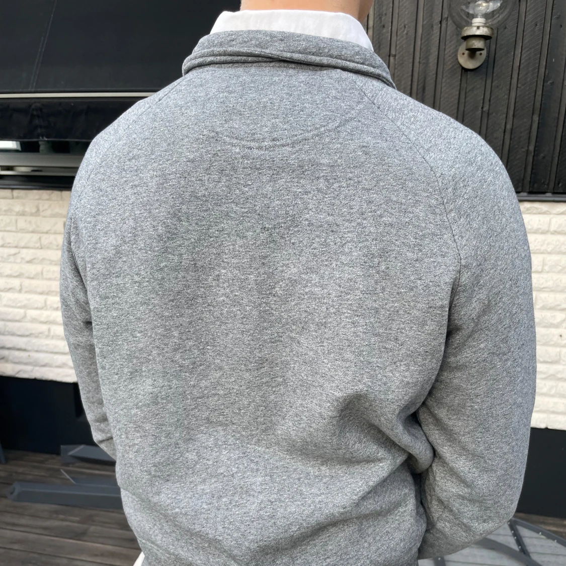 Grå quarter-zip tröja - 1