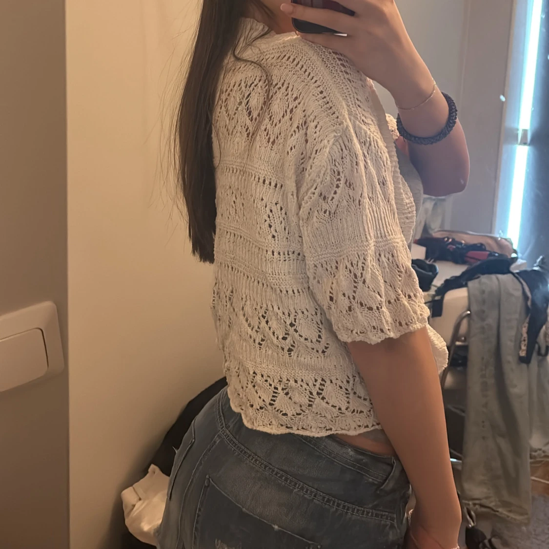 Vit stickad bolerotopp - 1