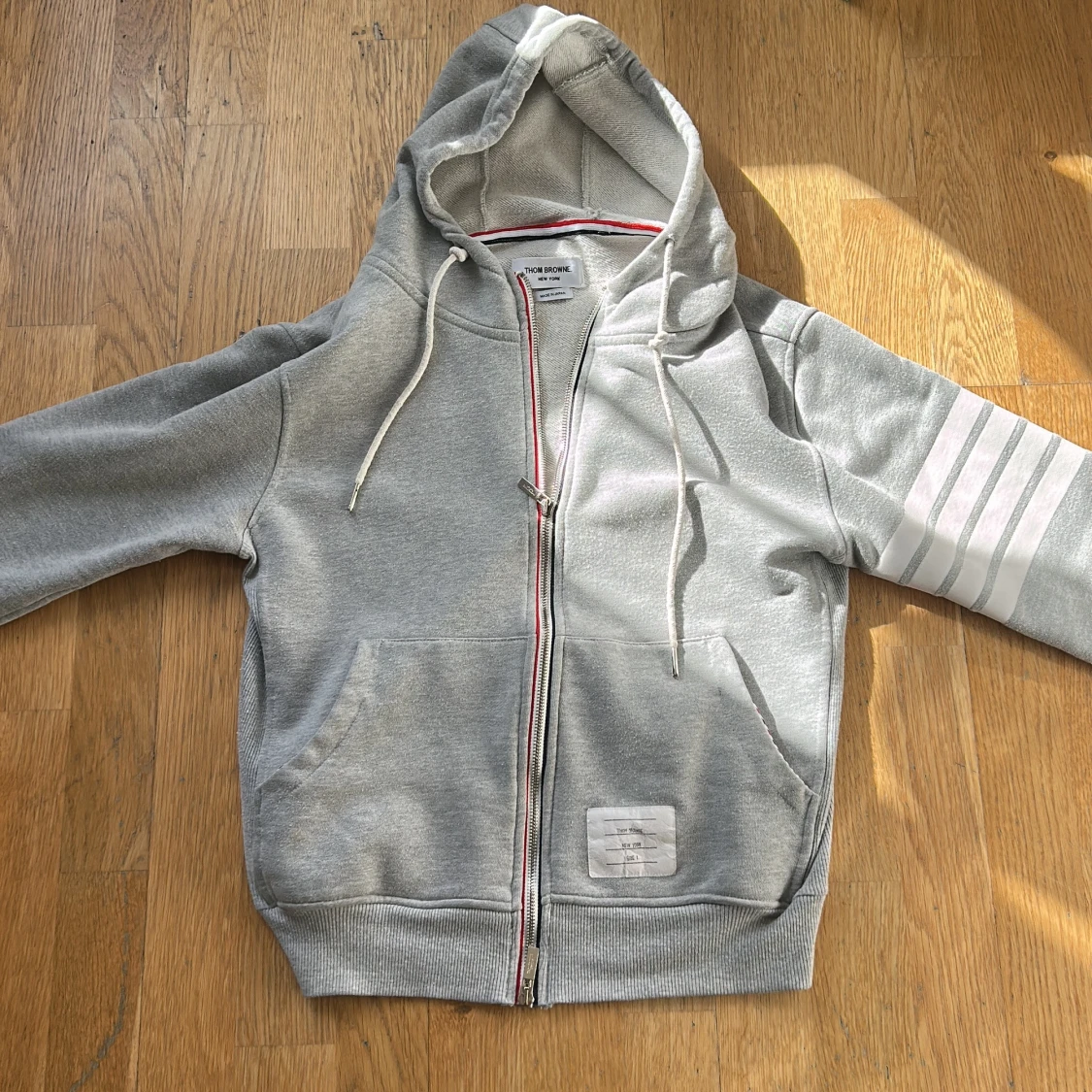 Thom Browne grå zip hoodie - 1