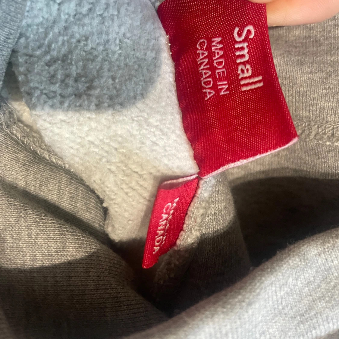 Grå Supreme hoodie med röd boxlogo - 4