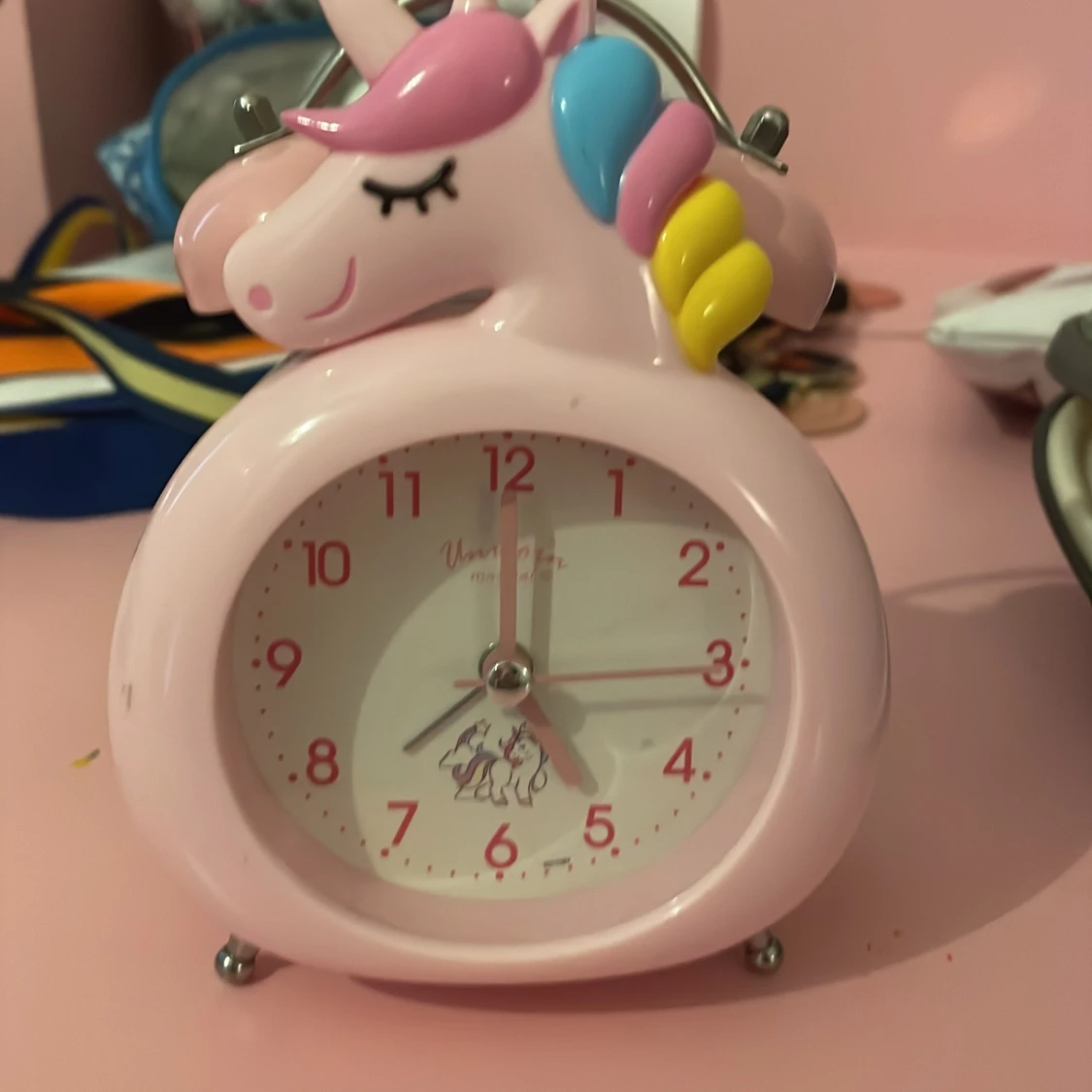 Söt enhörningsväckarklocka rosa - 1