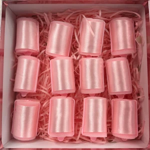 Rosa hårspolar i satin - Säljer 6 mellan och 6 små🩷🩷