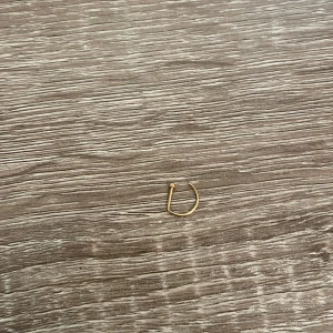 Minimalistisk näsring i guld - Snygg och enkel näsring i guldfärgad metall med rundad form och liten kula i ena änden. Perfekt för dig som gillar diskreta smycken med stilren vibe. Passar både till septum och nostril-piercing. Liten och lätt att bära varje dag.