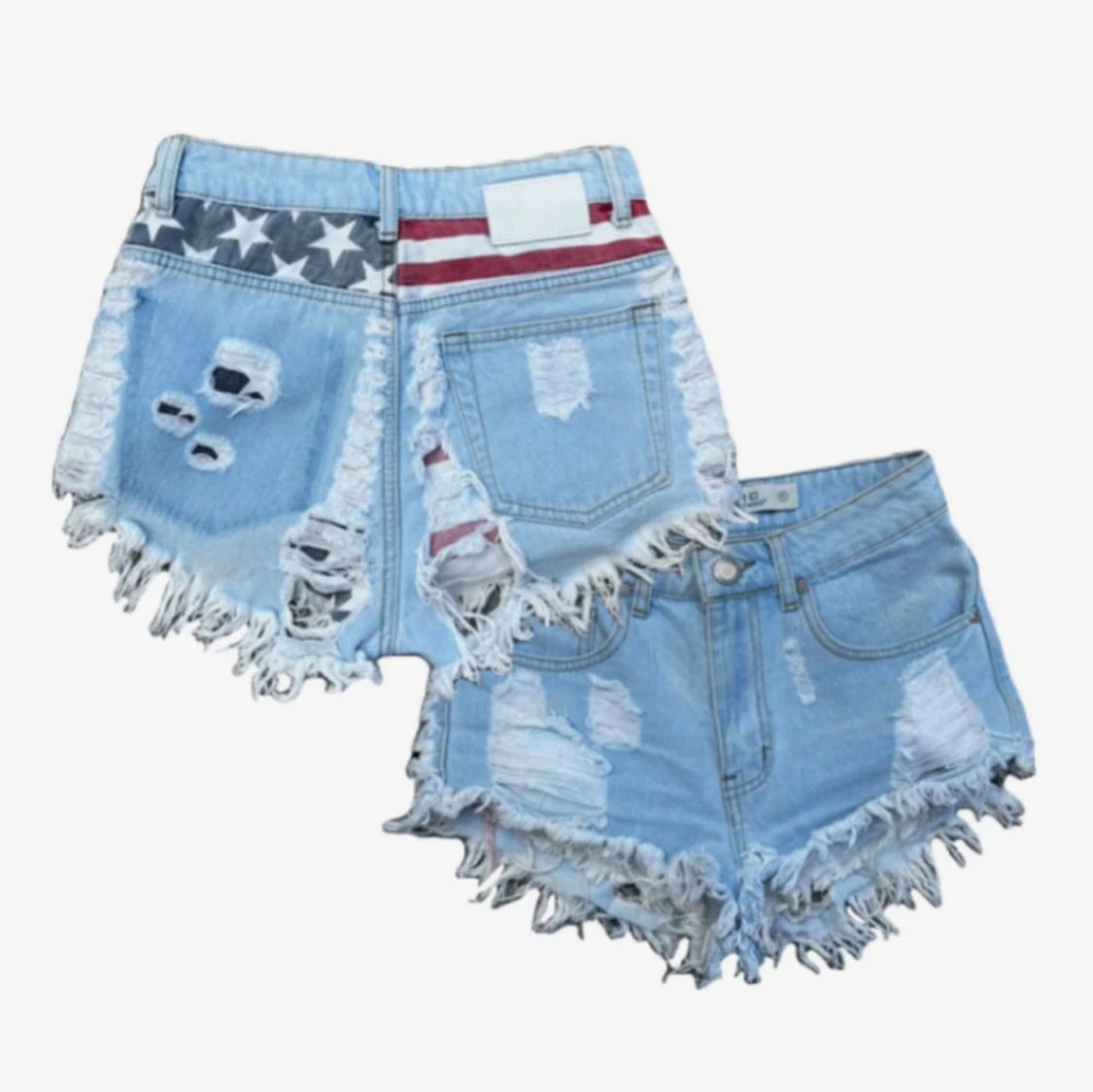 Vintage jeansshorts med slitningar