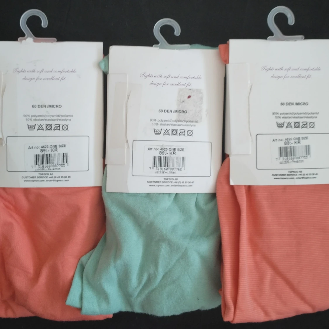 Topeco tights i korall och mint - 1