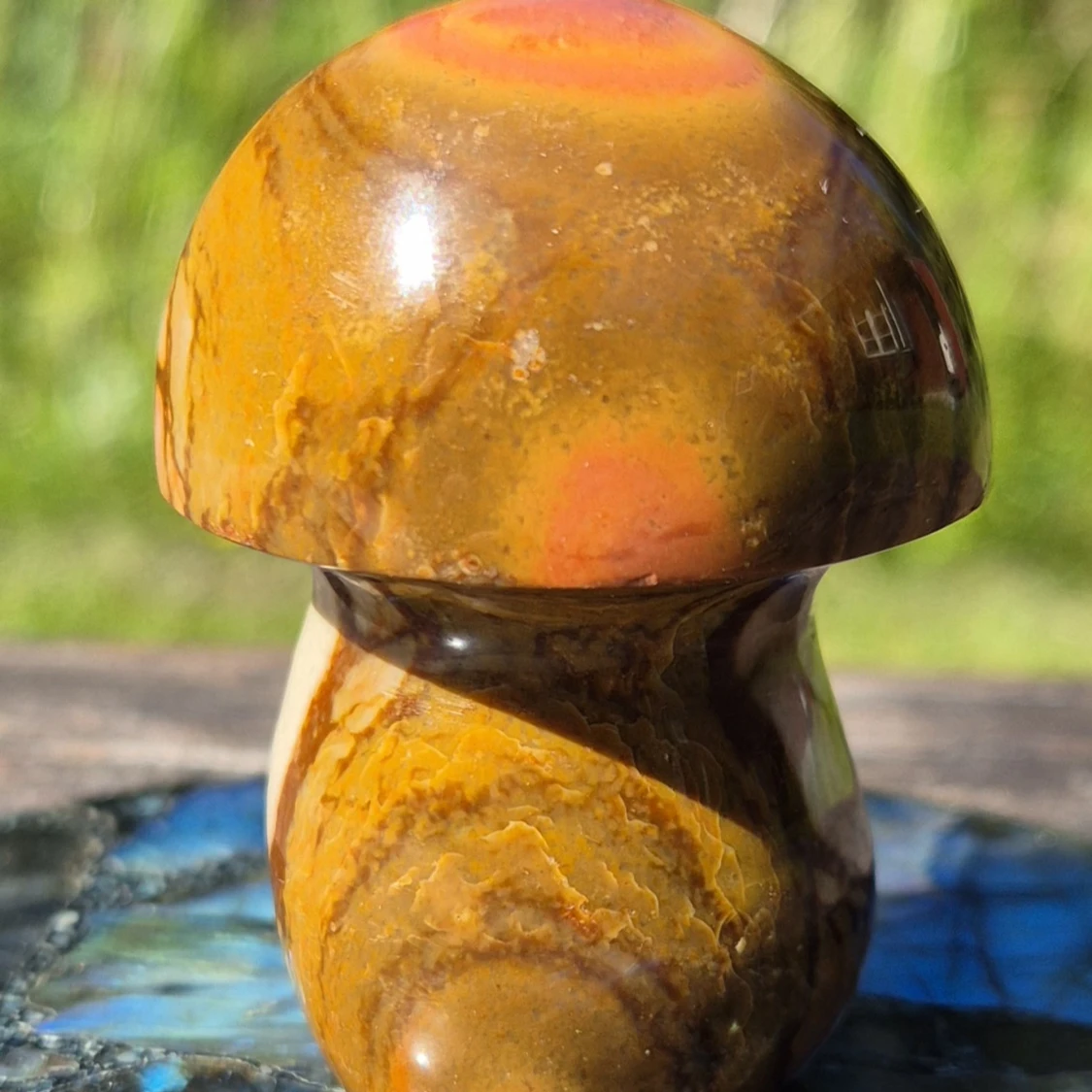 Polykrom Jaspis - Stor slipad svamp - 3