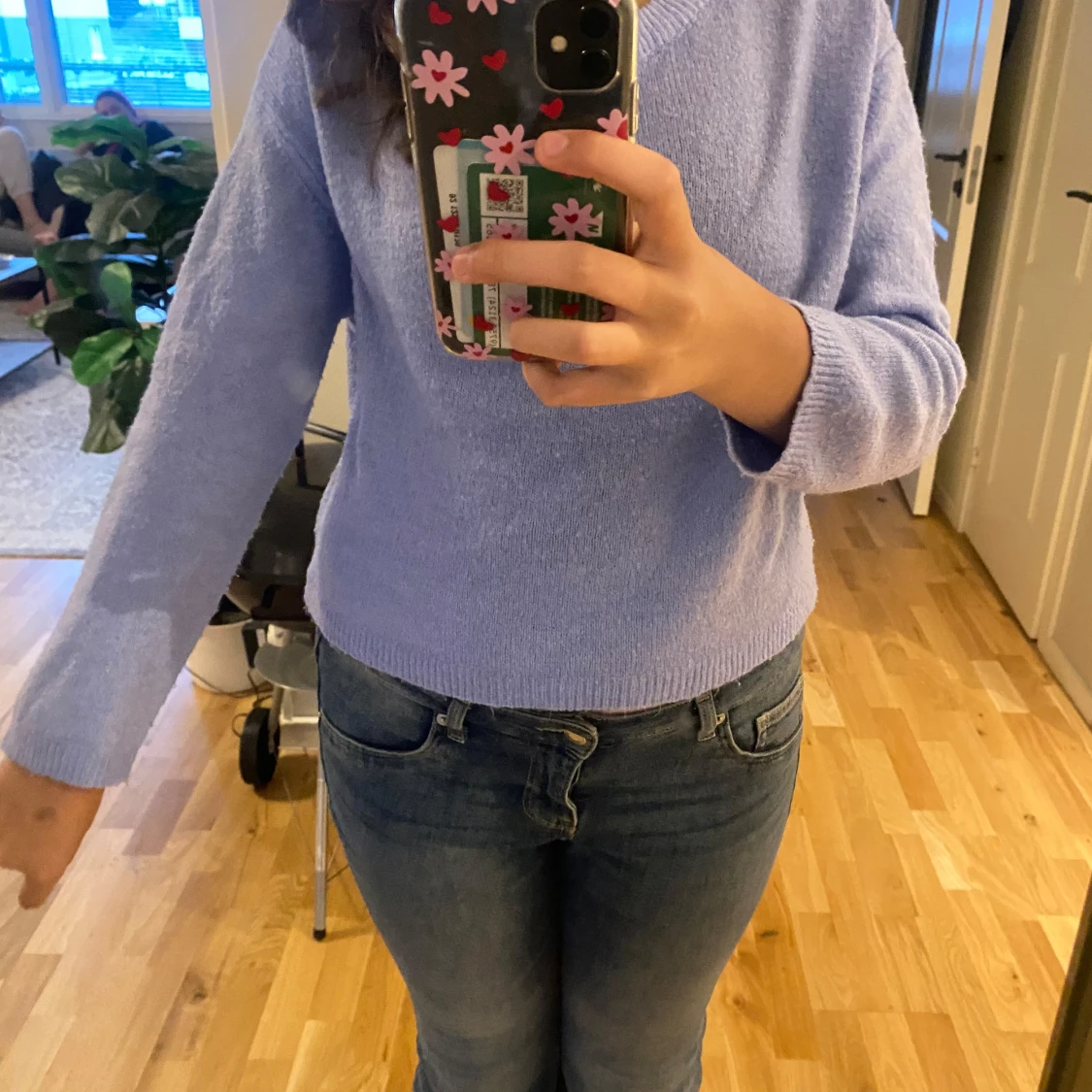 Ljuslila stickad tröja från 157, XS - 3