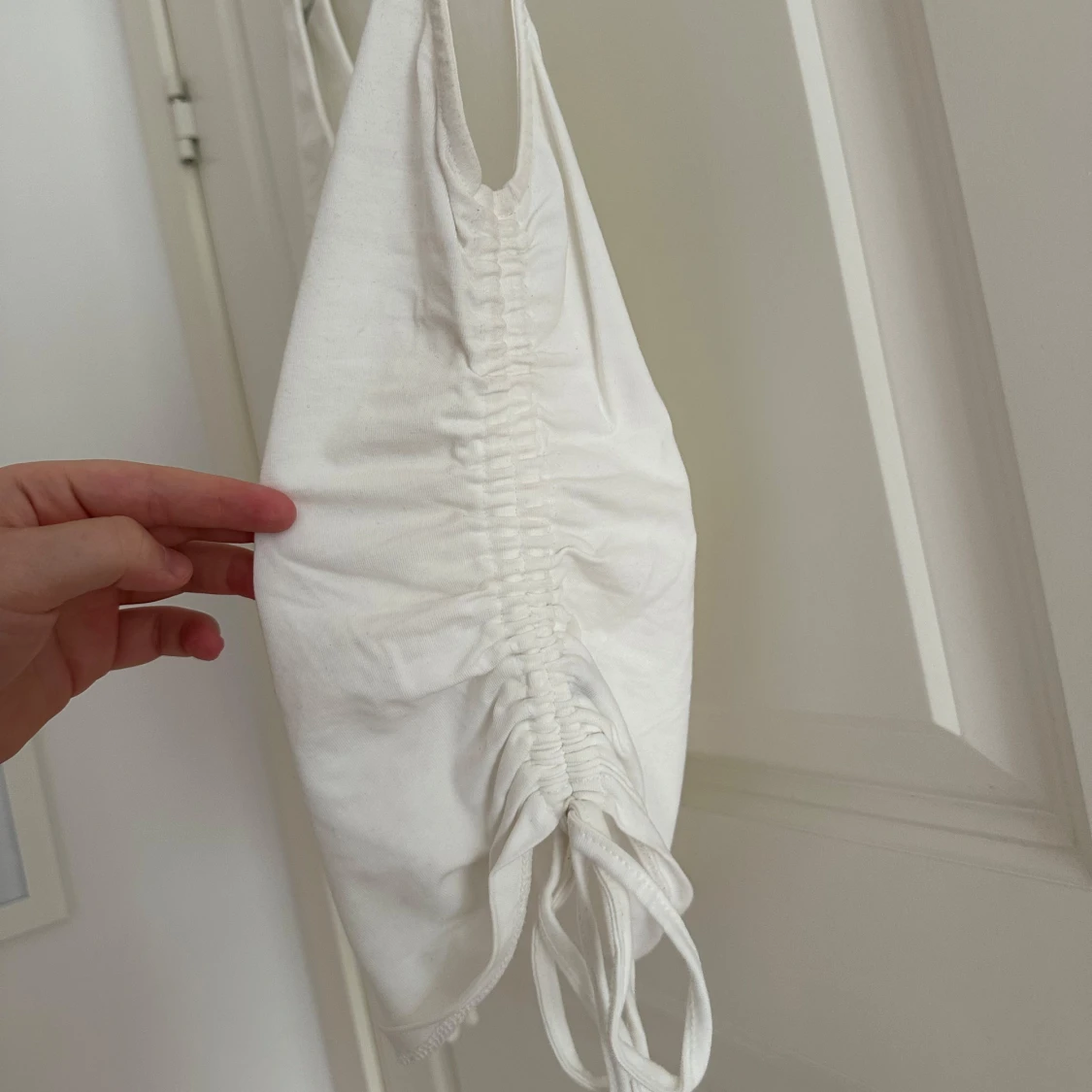 Vit linnetopp med snörning NLY Trend - 2