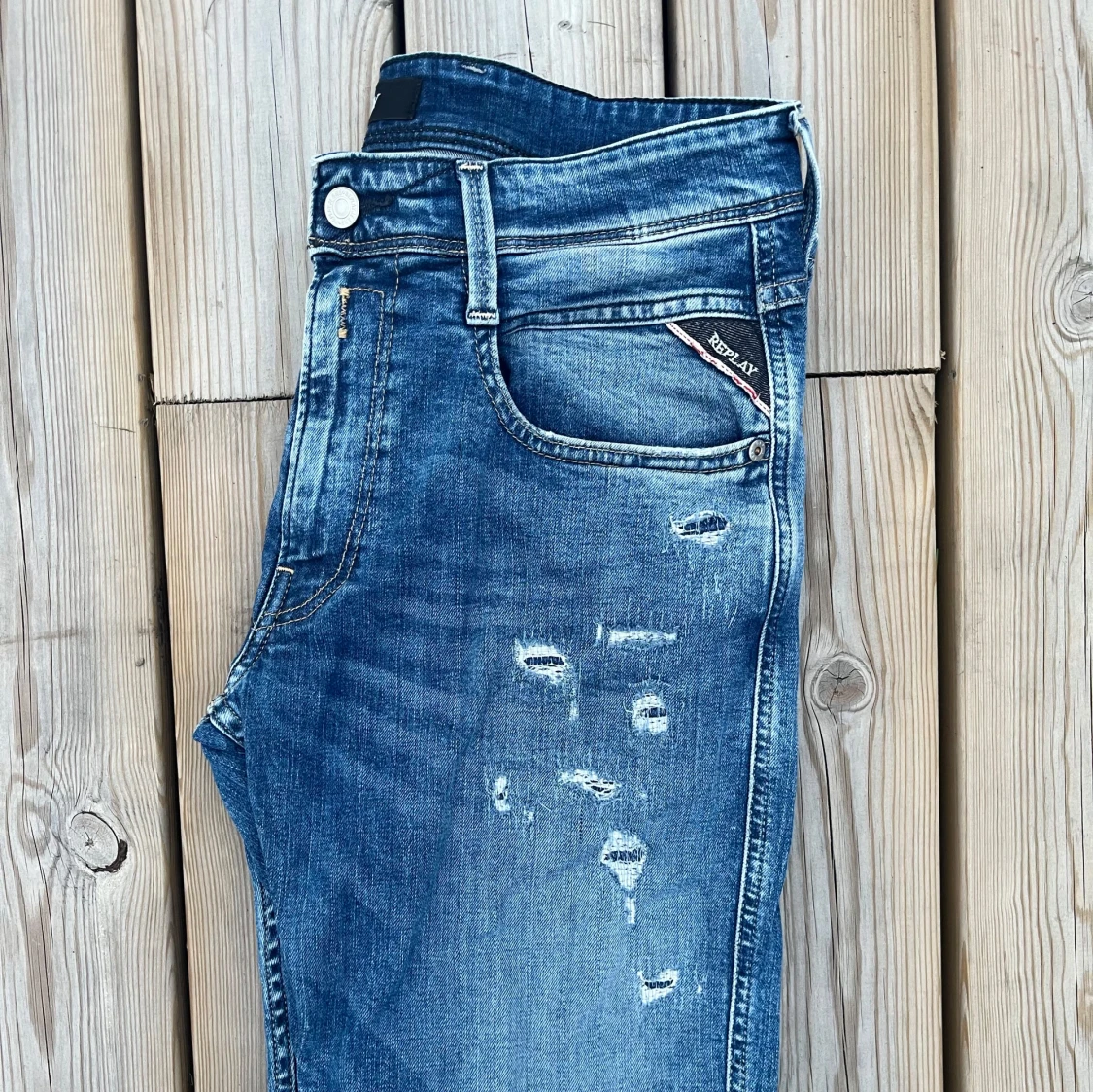 Blå Replay Anbass med slitningar  - 1