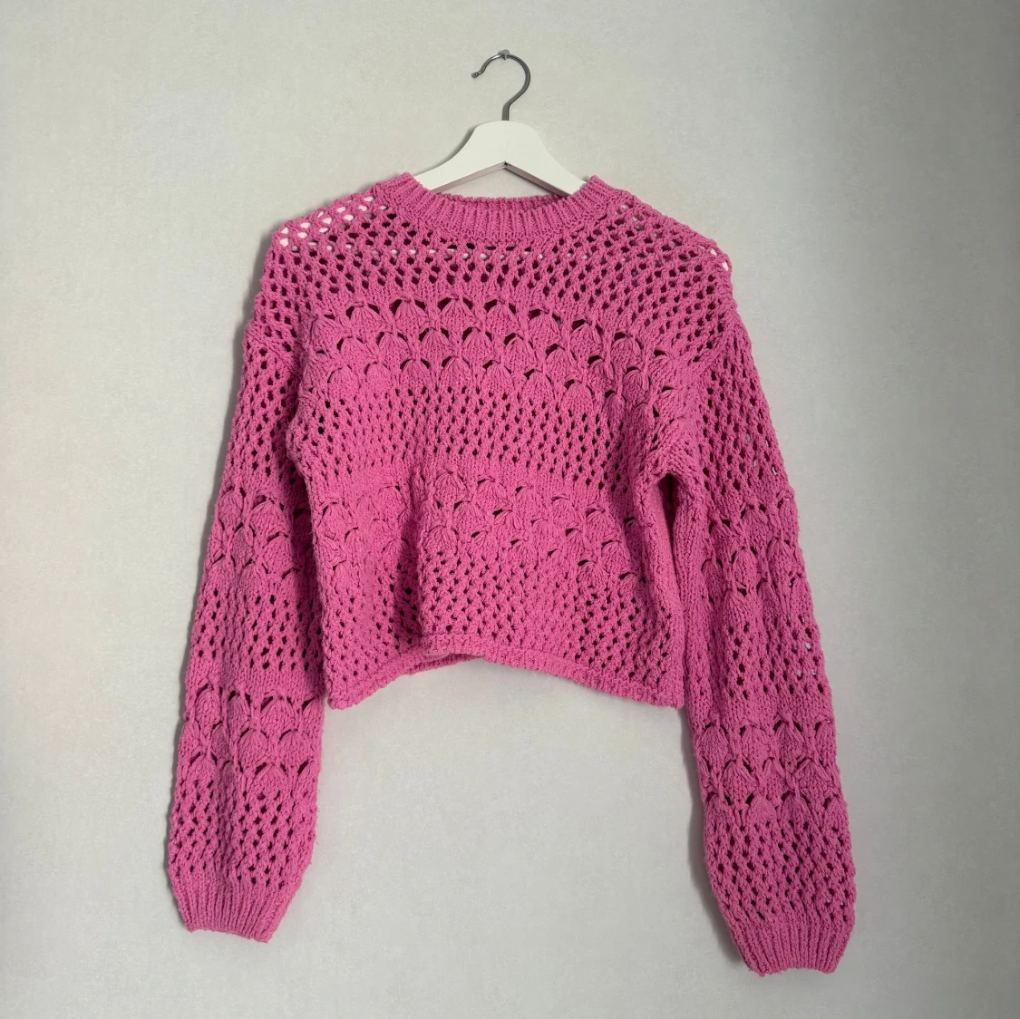 Rosa stickad tröja från Zara