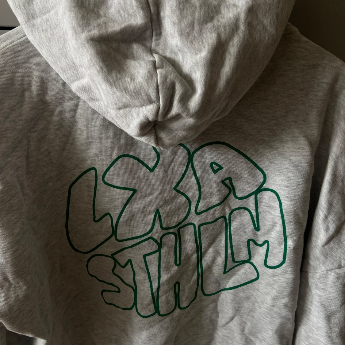 Grå hoodie från LXA med tryck