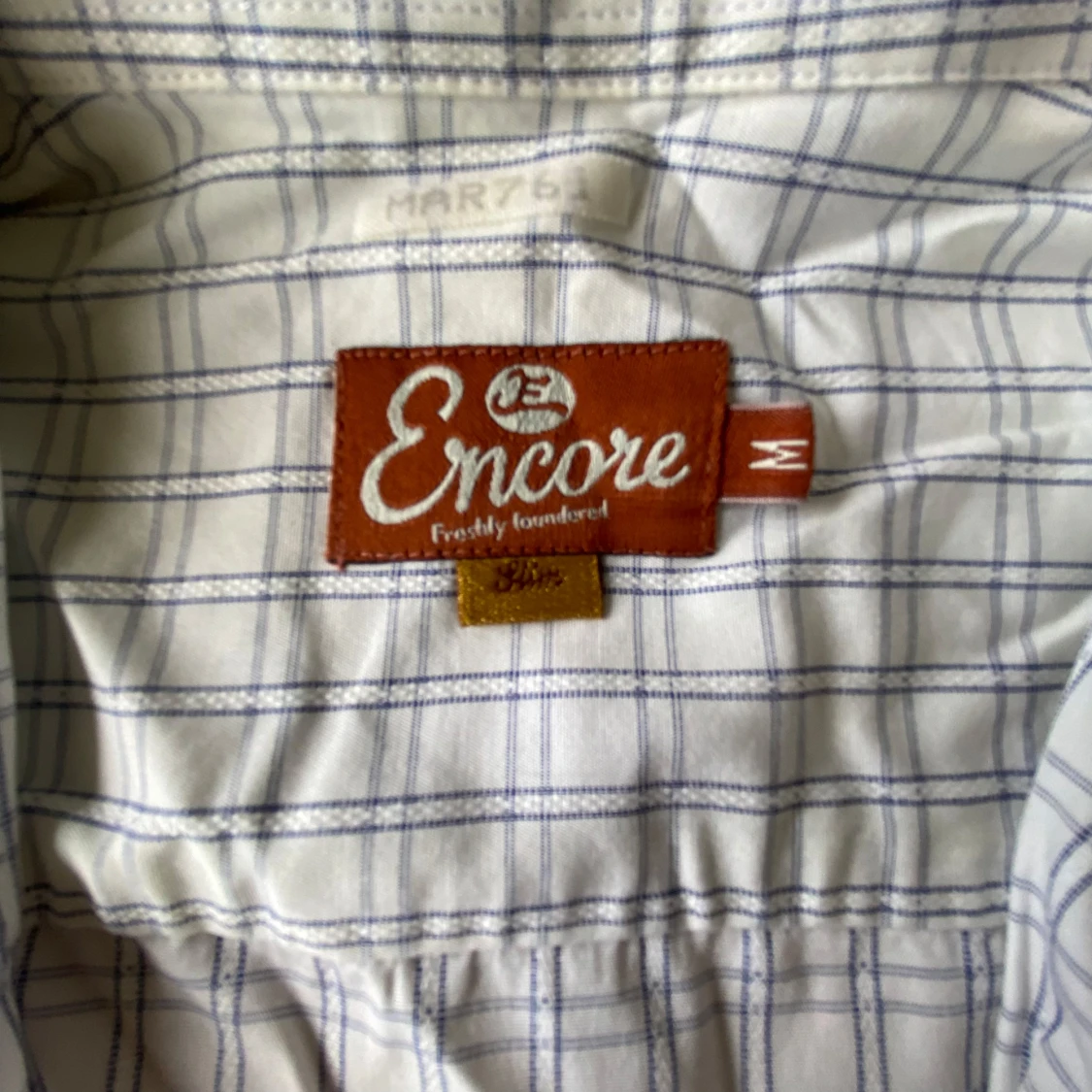 Vit rutig skjorta från Encore, M - 1