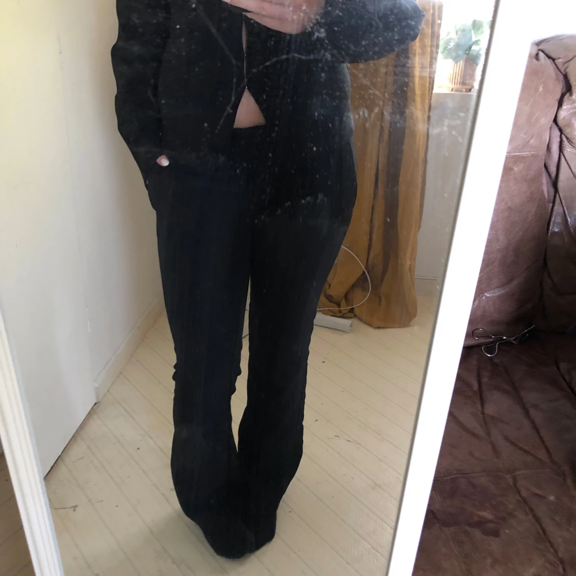 Svarta bootcut kostymbyxor - 1