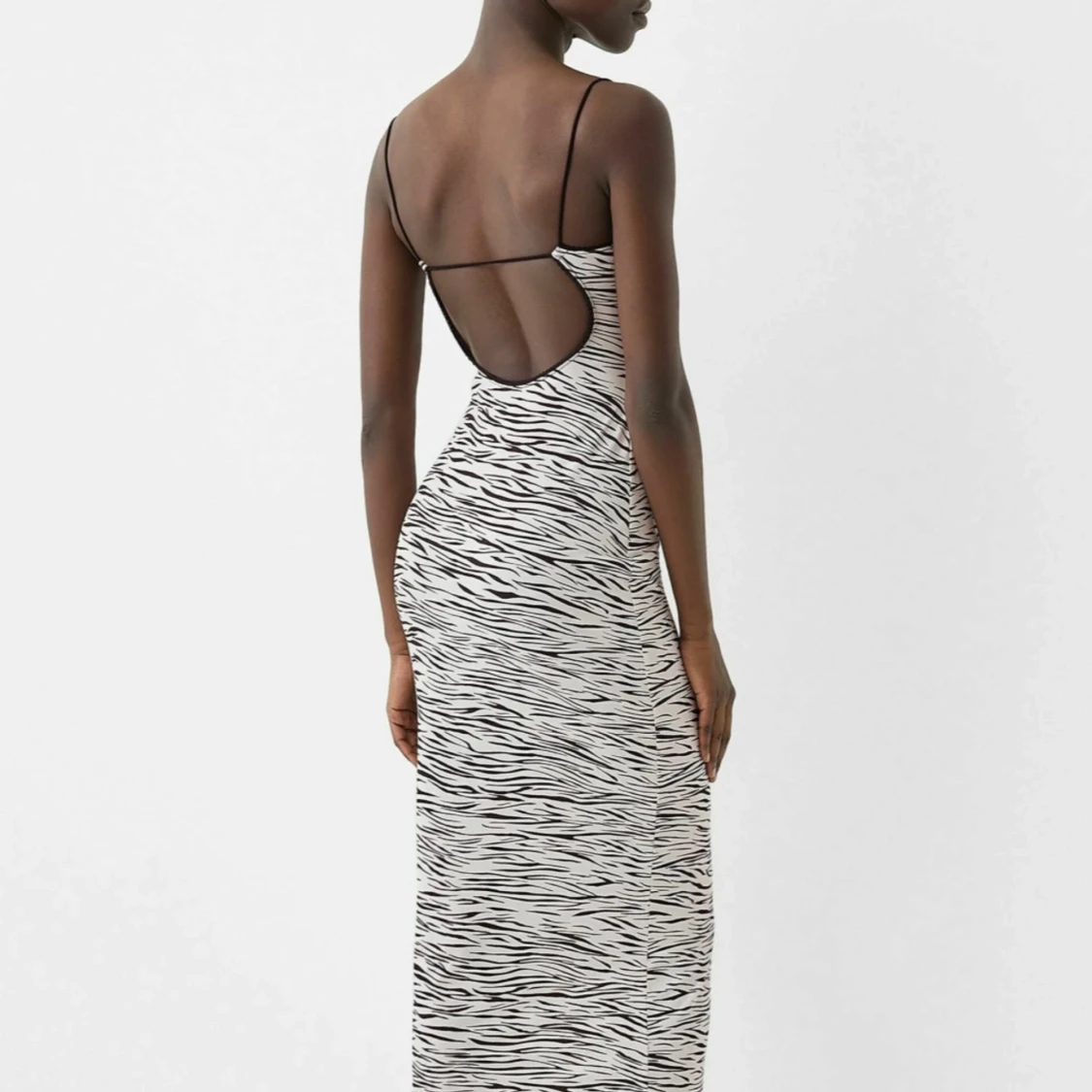 Zebramönstrad långklänning - 1