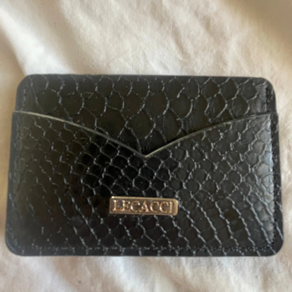 Svart plånbok med fjärilsdetalj - 1