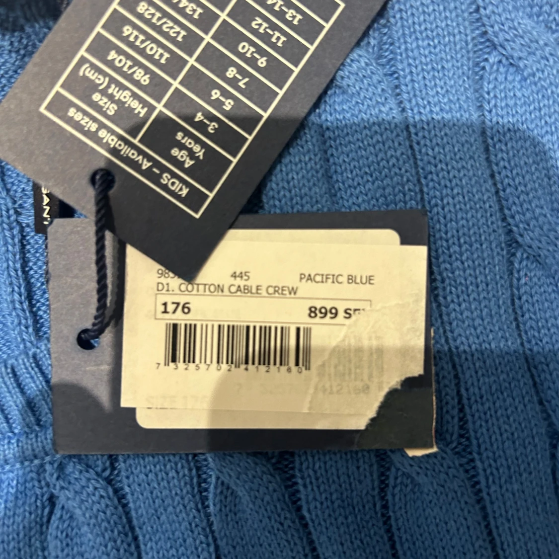 Blå kabelstickad tröja från GANT - 1