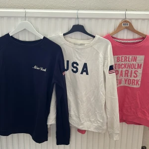  sweatshirt i olika färger - lager 157 och Elllos - Säljer 3  sweatshirt från lager 157 och ellos. Tröjorn är i bra skick och  är storlek small! 