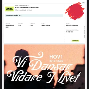 Hov1 Biljett Kalmar - 26e juli skälby kalmar 
