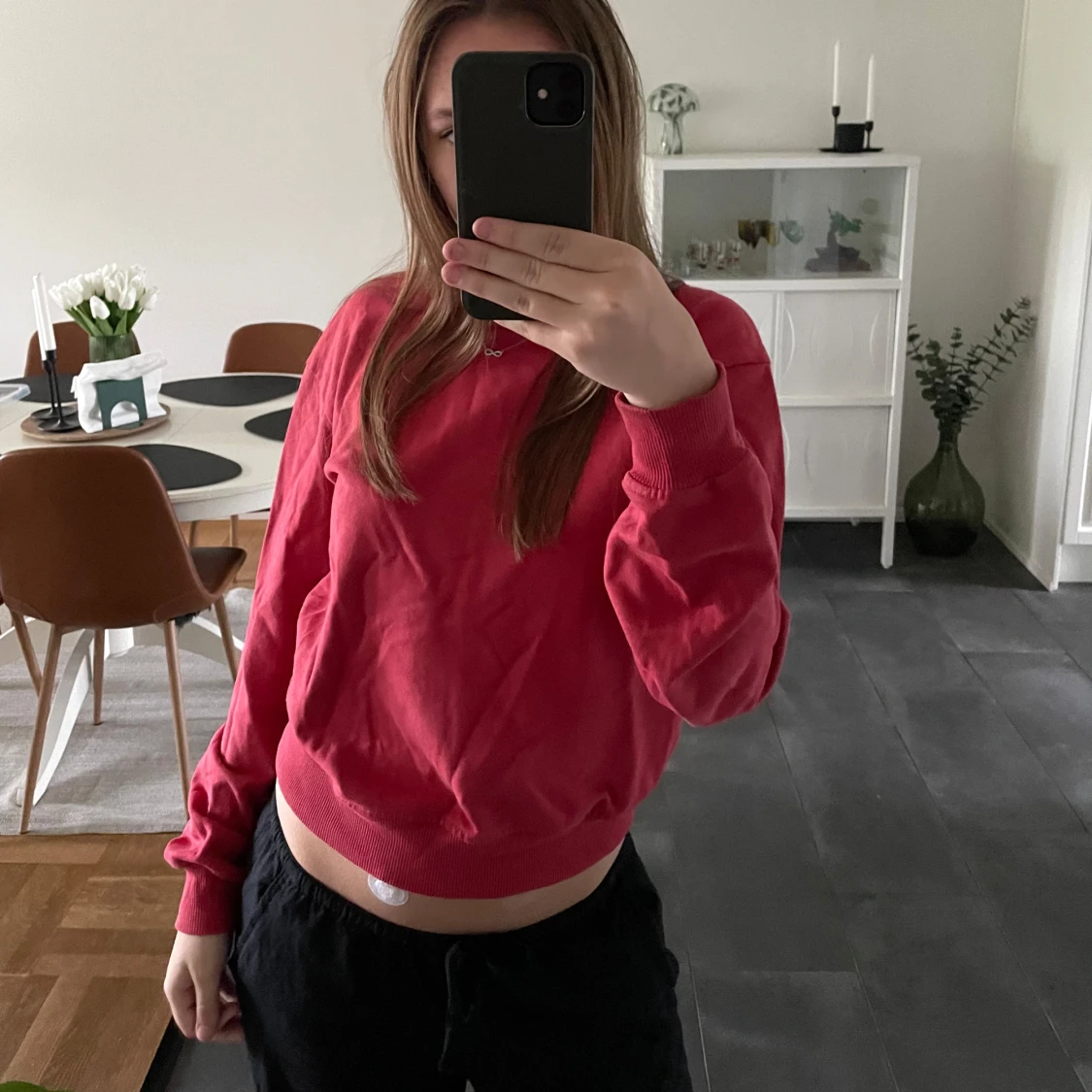 Röd sweatshirt