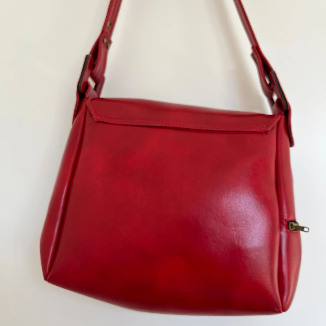 Röd läderväska  - 4