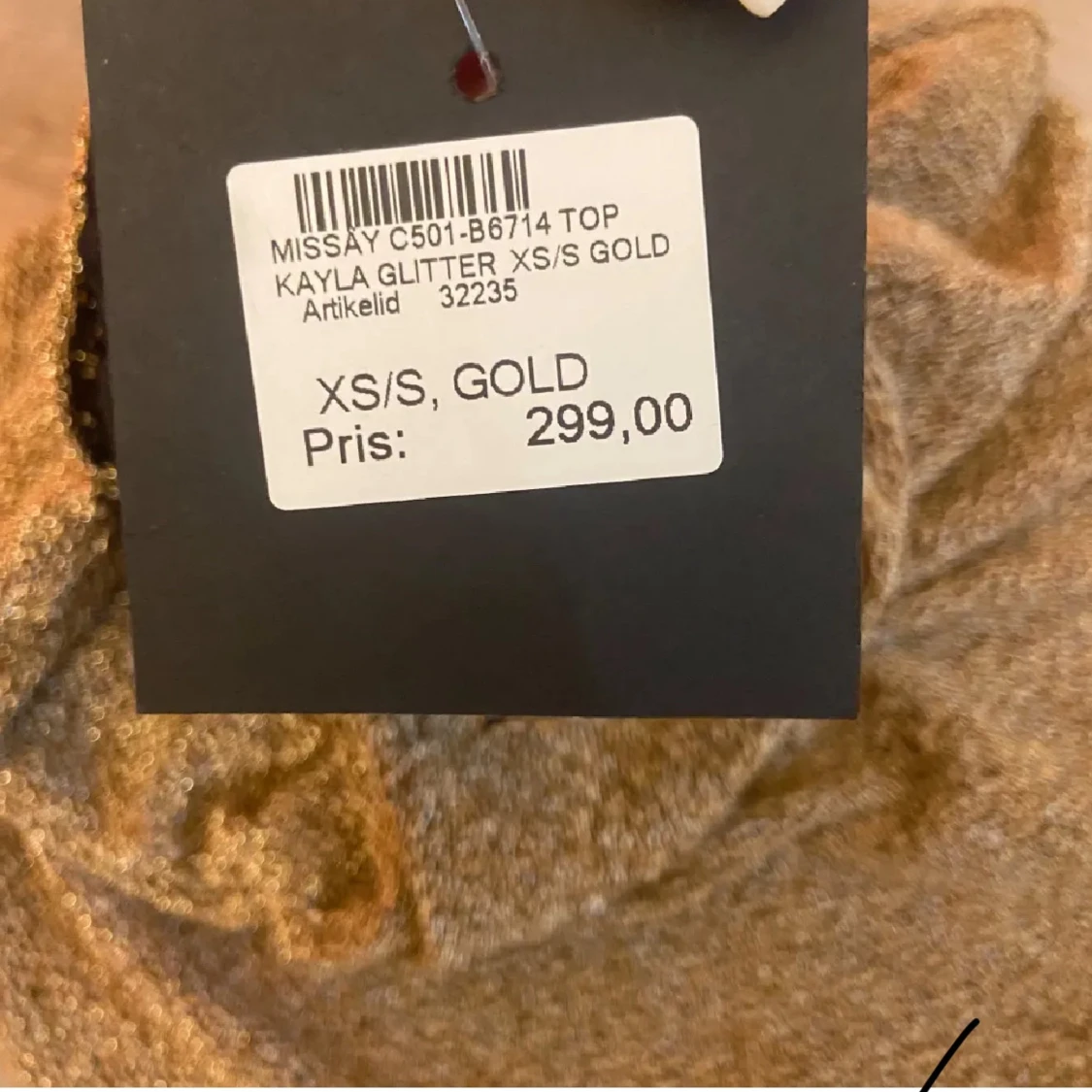 Glittrig guldig tubtopp från Missay - 1