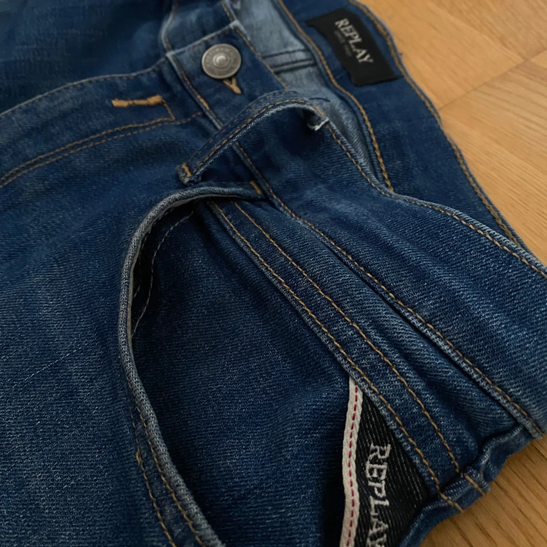 Blå Replay jeans med raka ben - 3