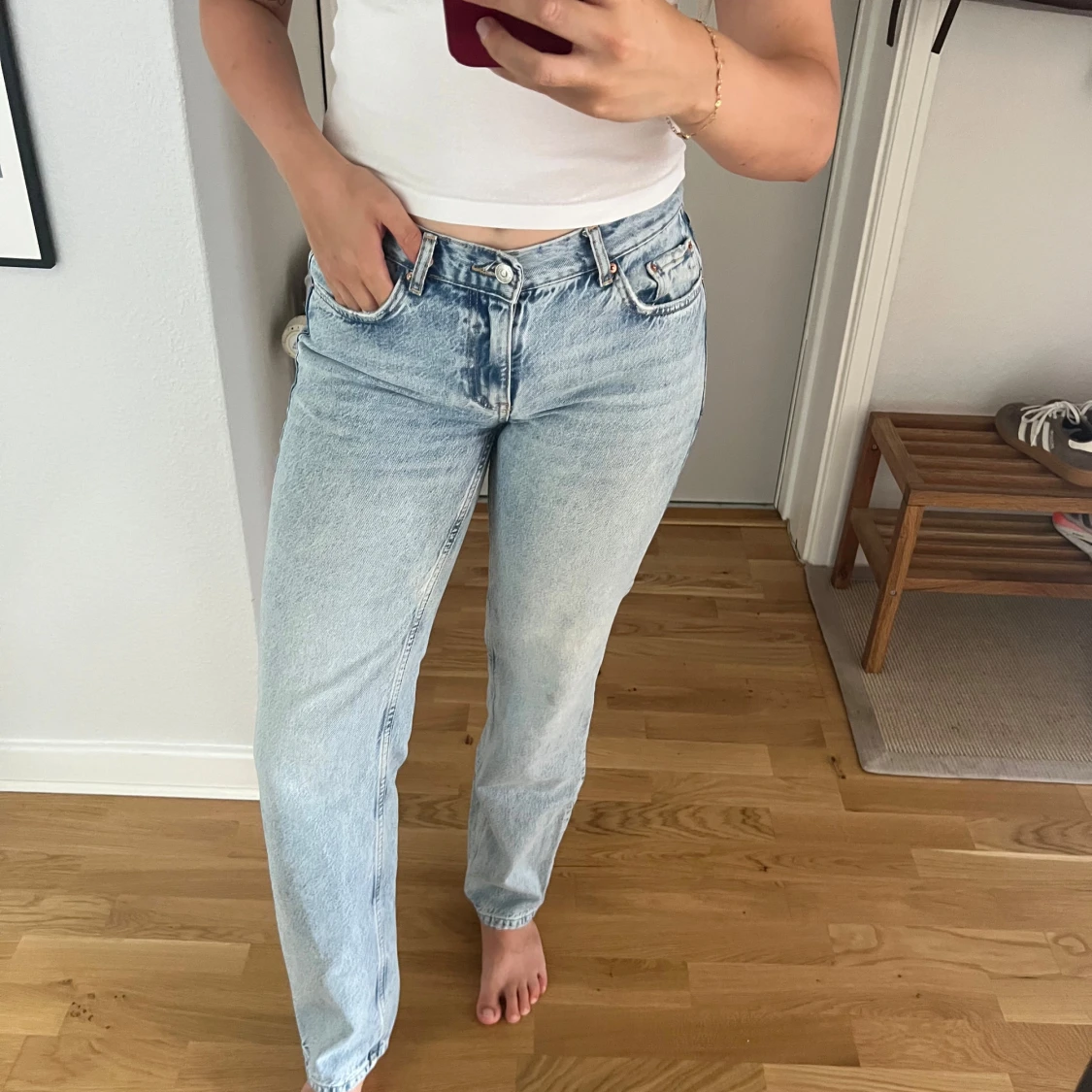 Ljusblå straight jeans från Gina tricot - 1