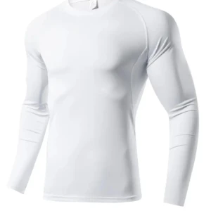 Kompressions gymtröja vit - Elastisk, luftig, torkar snabbt och formar sig runt musklerna så du ser större ut på gymmet..      Materialet är mycket töjbart..                                                  (kom ihåg att allt som jag säljer är helt oanvänt och ligger kvar i förpackningen. "Läs beskrivningen i min profil"). Tack