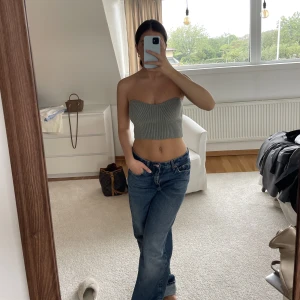 Stickad topp - Grå stickad bandeau-topp från Zara 💖
