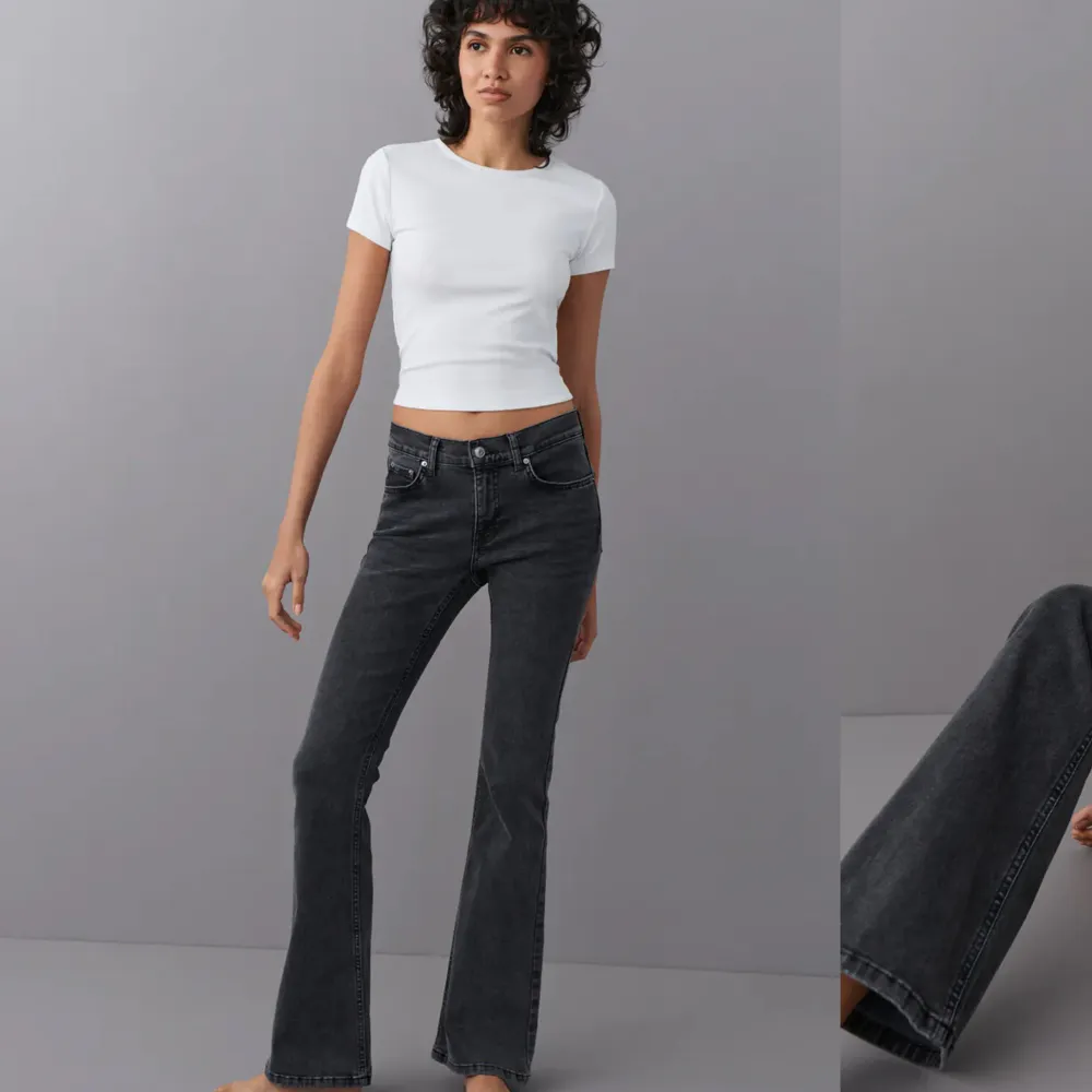 Säljer ett par jeans från Gina tricot som har använts en gång. Nyskick. . Jeans & Byxor.