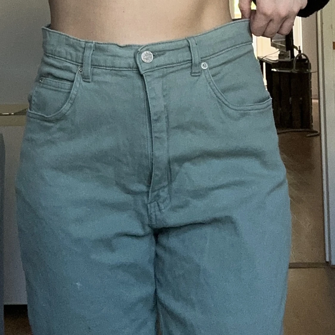 Militärgröna vida jeans - 90