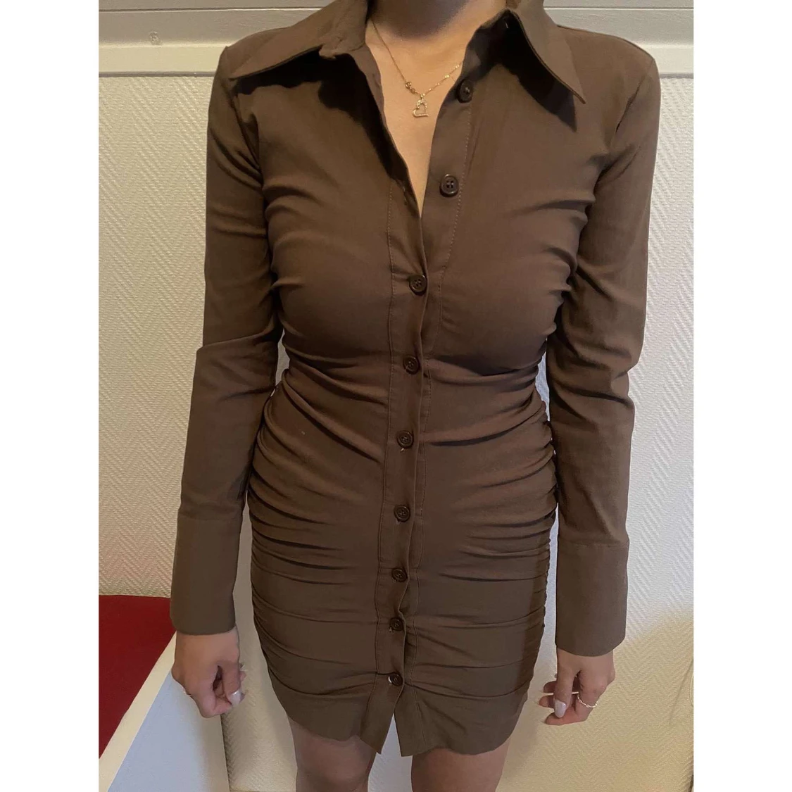 Brun classy klänning från zara - 90