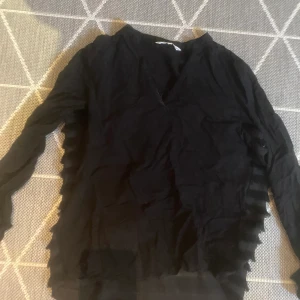 blus  - en svart blus med fjäder detaljer på baksidan. jättefin 