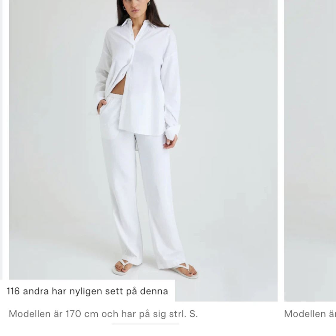 Vita raka Linnebyxor  - 90