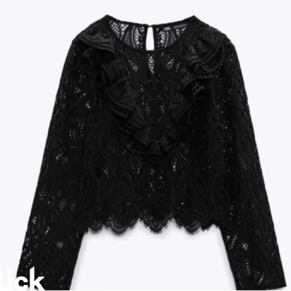 Zara svart spetsblus