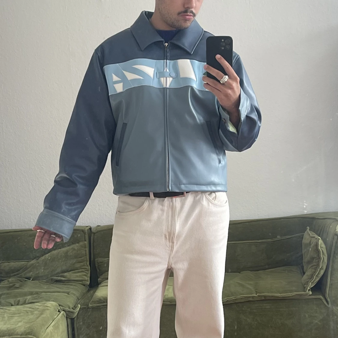 1/1 unisex vegan leather jacket sample  - 90