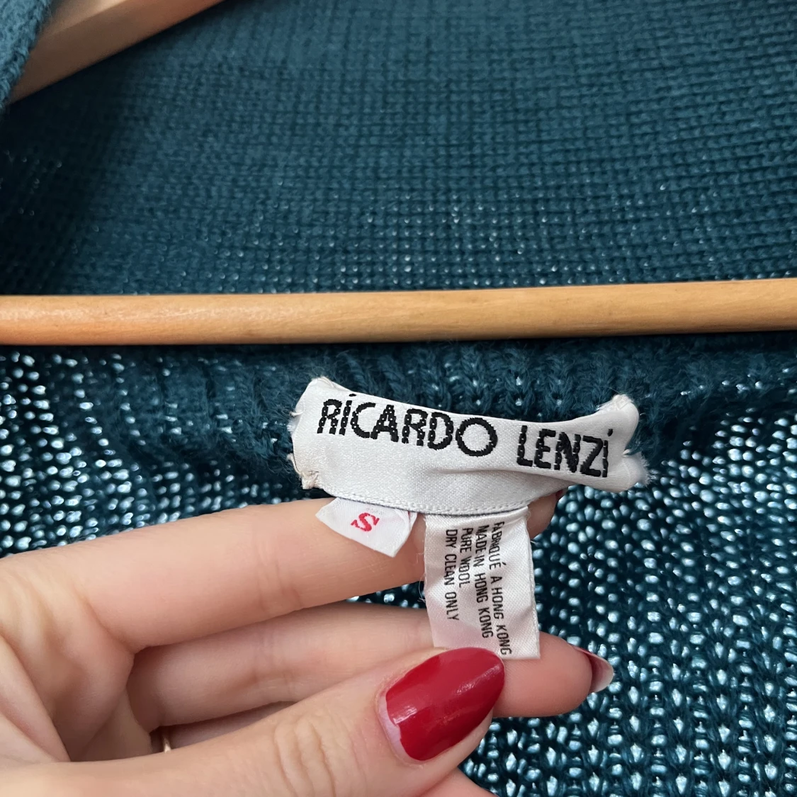 Vintage stickad ull kofta - 90