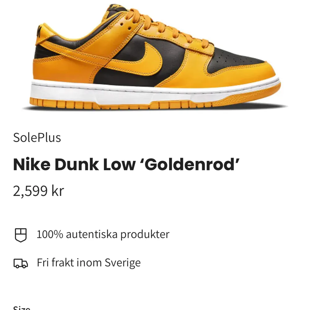 Nike dunks goldenrod, storlek 42. Skor.
