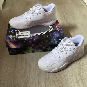 Lamelo ball 1 basketsko - Dessa skor är köpta för runt 1700kr på stockx för ett halv år sen, helt oanvända och stockx tagen finns kvar men är borttagen finns i lådan på bilden. Lådan följer med om önskas . Storlek 44,5 vit färg Diskuterar gärna pris