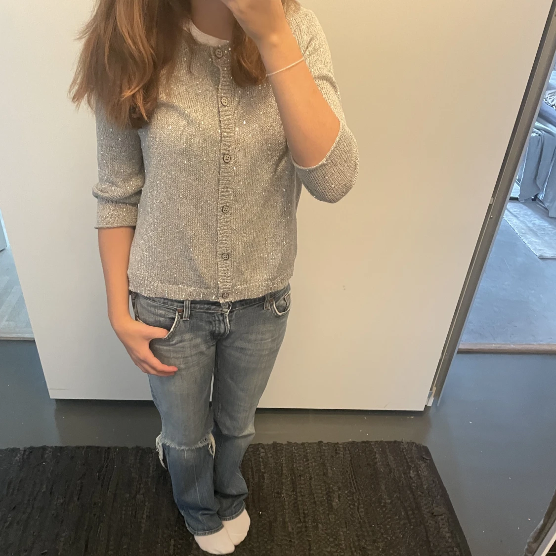 Trekvartsärmad kofta