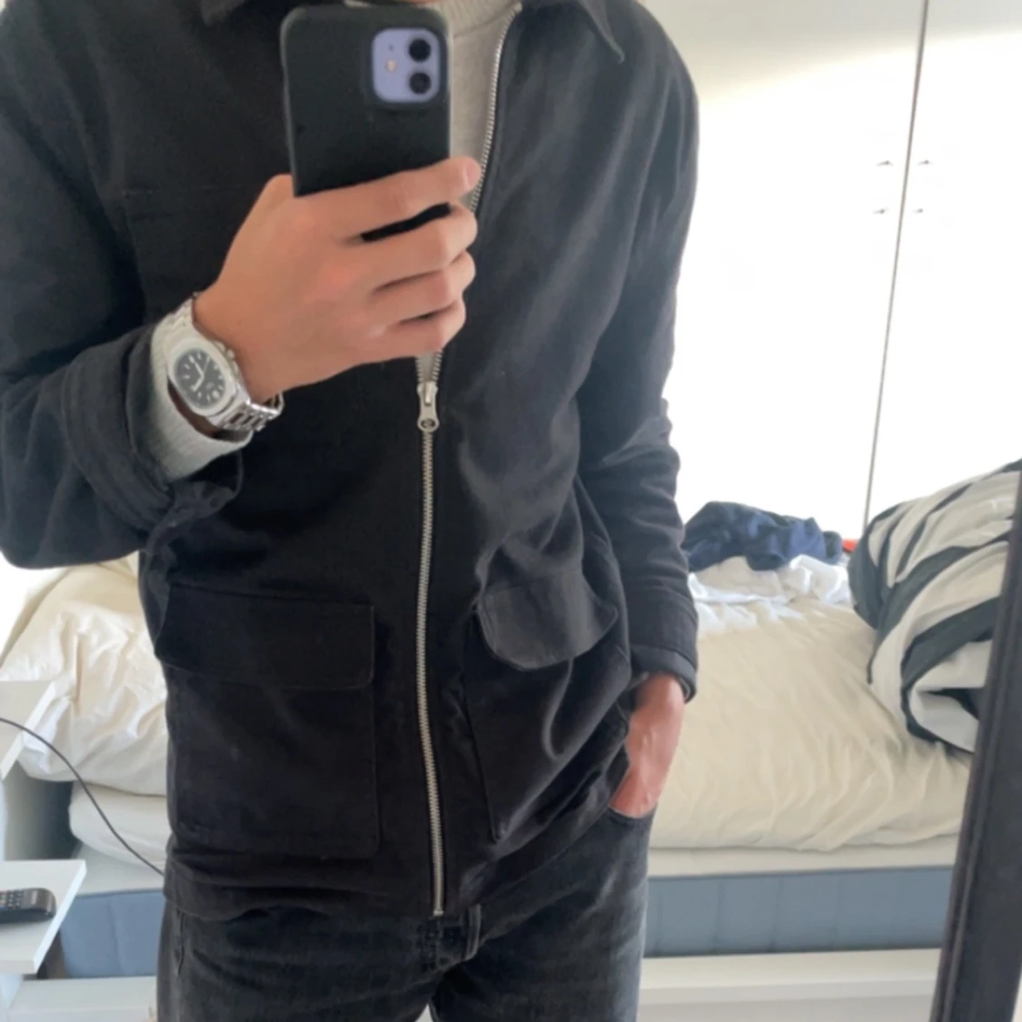 Svart overshirt - 91