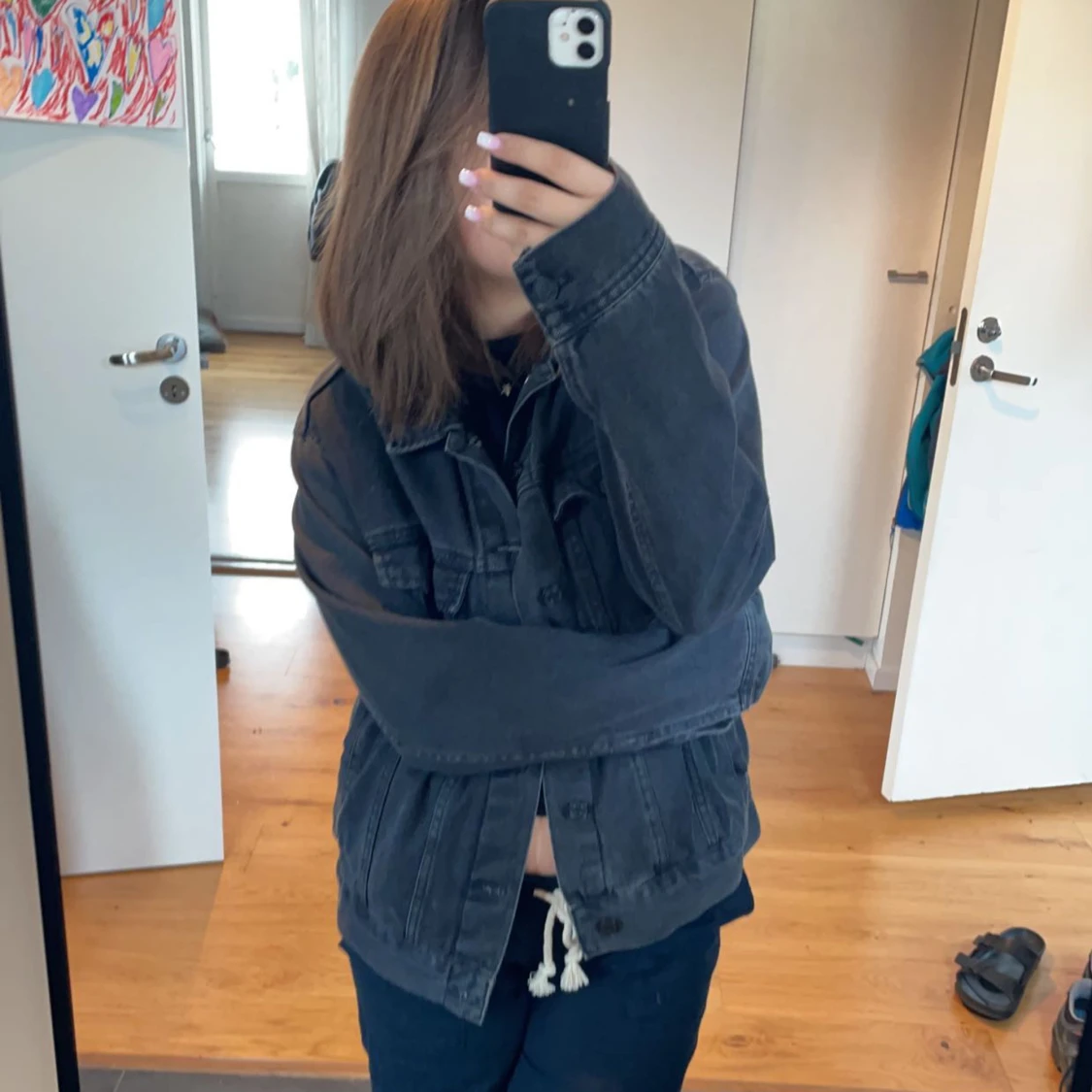 Svart jeans jacka - 90