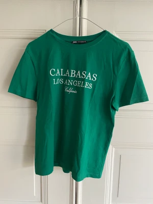 Grön zara tröja - Grön zara tröja med text på.