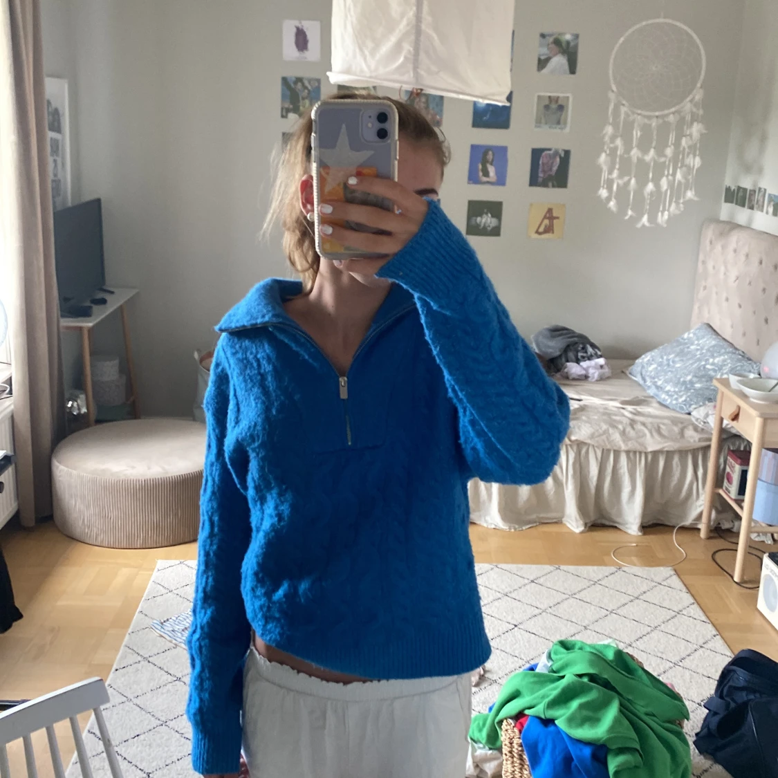 Stickad mysig tröja!