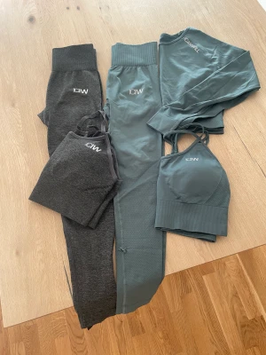 I Can I Will-Träningskläder i storlek xs xs - Träningskläder I Can I Will Grå och grön färg. Ett litet hål på de gröna tightsen. Paketpris 800kr Går att köpa separat också . Pris kan diskuteras 