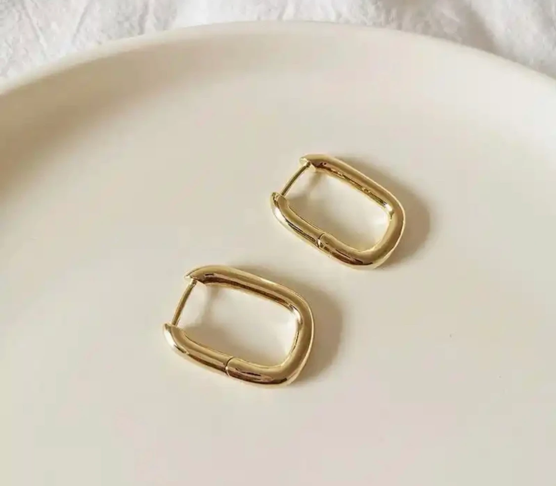 Minimalistiska 925 sterlingsilver örhängen i geometrisk form NY! - 90