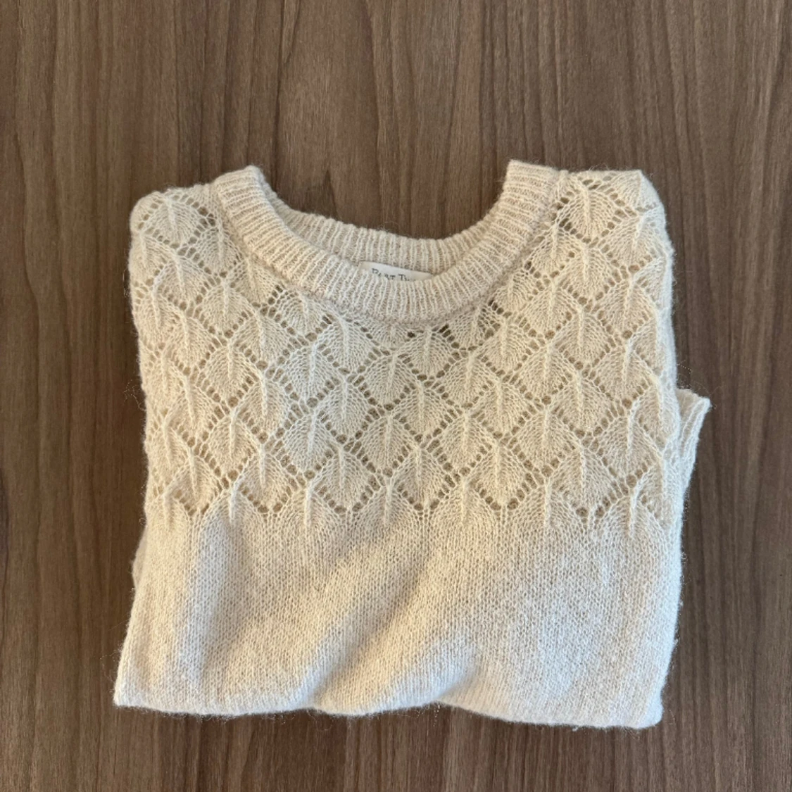 Beige/vit stickad tröja - 91