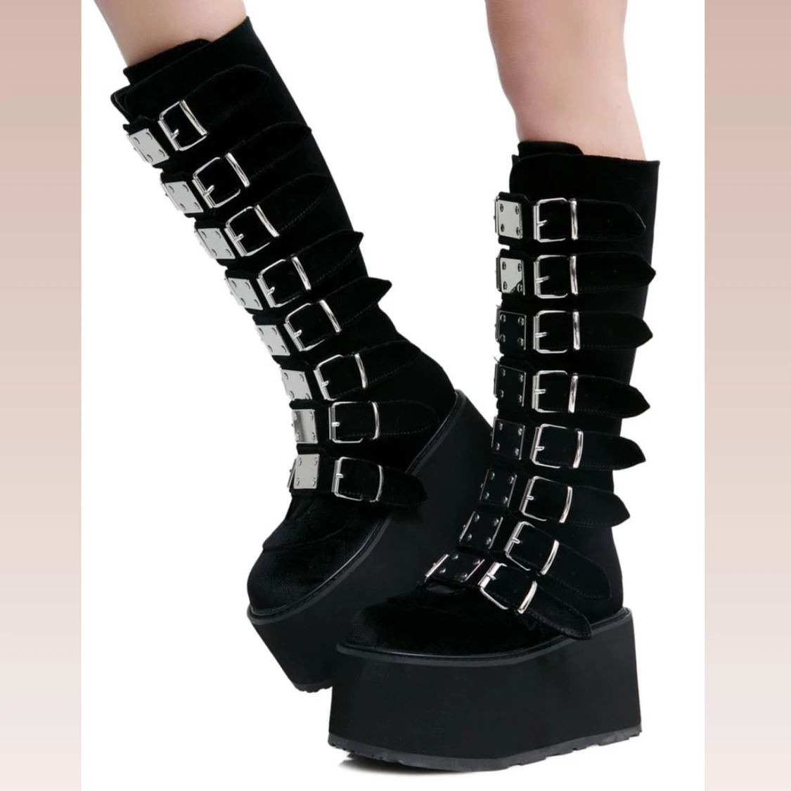 REA! DEMONIA VELVET MORPHEUS PLATFORM BOOTS DAMNED 318 - 91