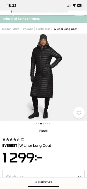 Kappa från Everest strl 40 - Kappa knappt använd Djur och rökfri hem  Damstorlek 40 Figurnära passform Lätt dunliknande syntetvaddering Tvåvägs dragkedja fram Sidofickor med dragkedja Vattenavvisande DWR-impregnering fri från miljöfarliga fluorkarboner Yttertyg i 100% polyamid 